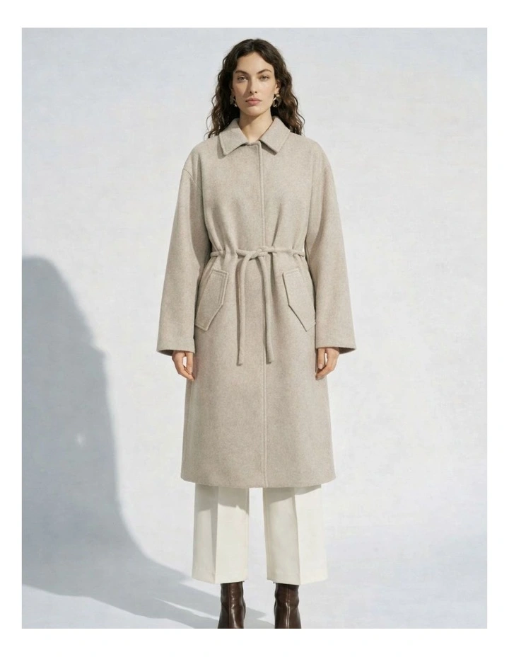 Fortune Michelle Long Coat in Oatmeal image 1