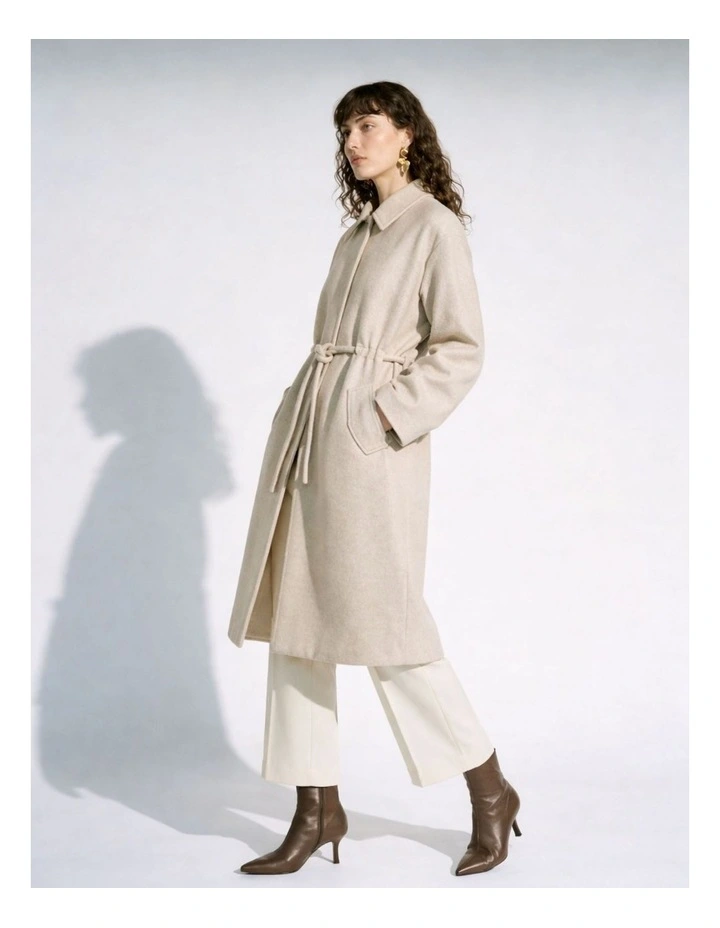 Fortune Michelle Long Coat in Oatmeal image 2