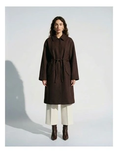 Fortune Michelle Long Coat in Chocolate