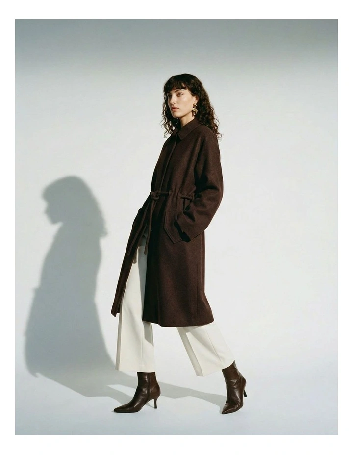 Fortune Michelle Long Coat in Chocolate image 2