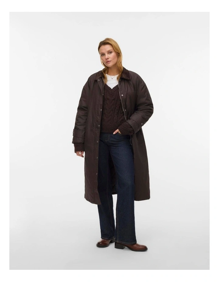 Zodiac Long Coat in Chocolate image 2