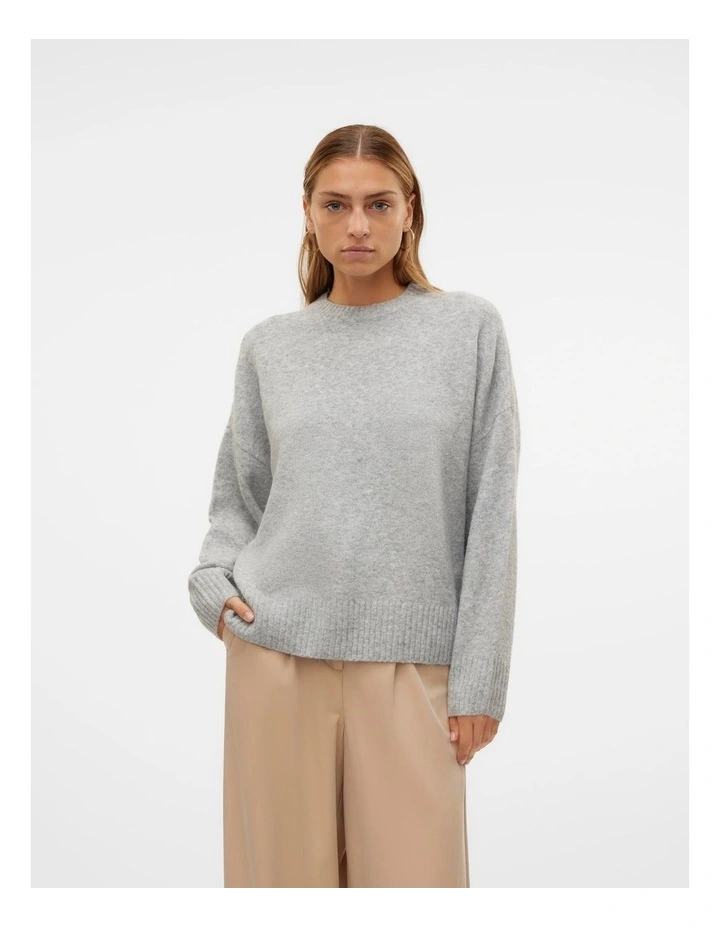 Boom Long Sleeve Knit Jumper in Grey image 1