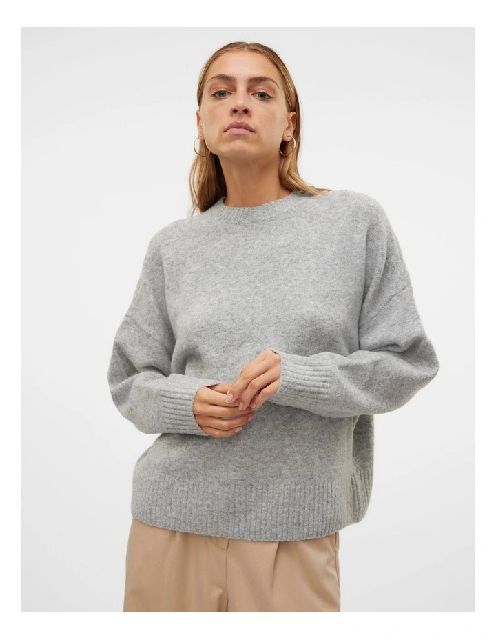 Boom Long Sleeve Knit Jumper in Grey image 2