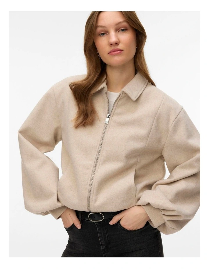 Maddie Short Jacket in Oatmeal image 1