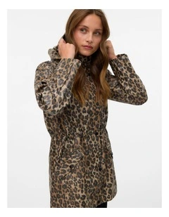 Malou Coated Printed Jacket in Animal Print