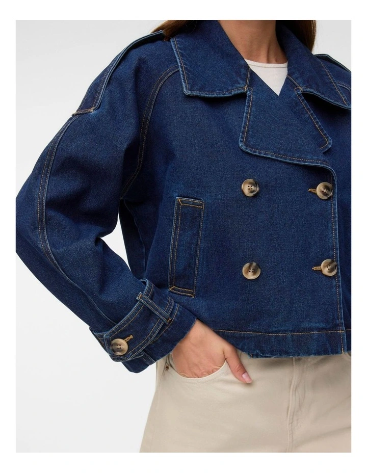 Lelou Cropped Dark Denim Jacket image 2