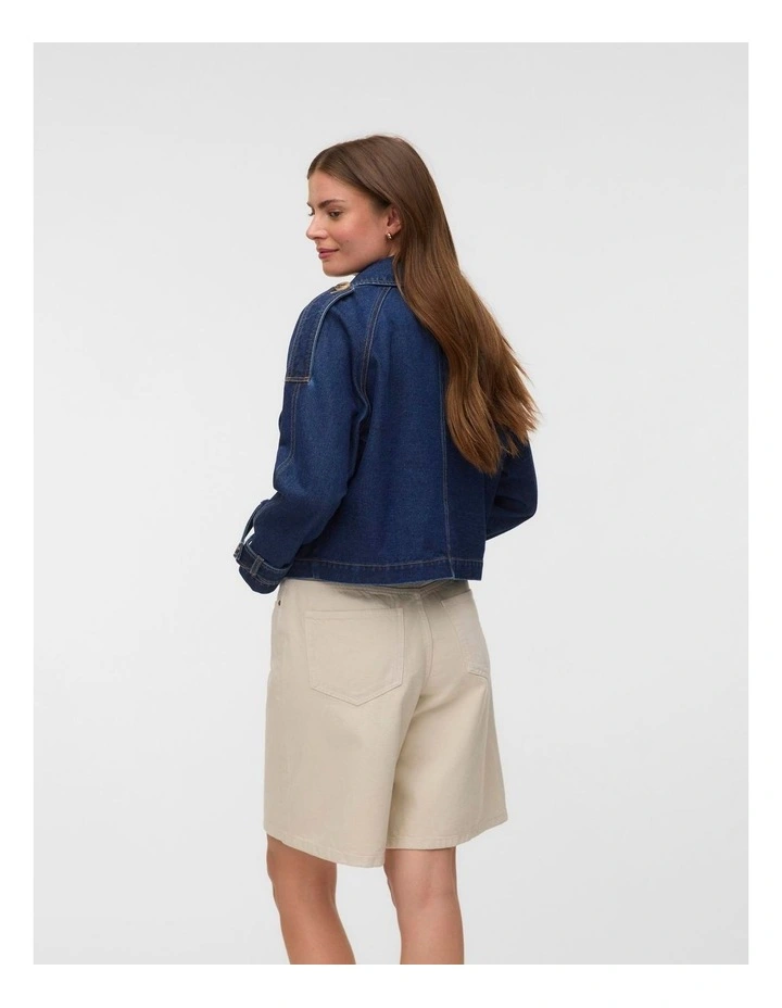 Lelou Cropped Dark Denim Jacket image 3