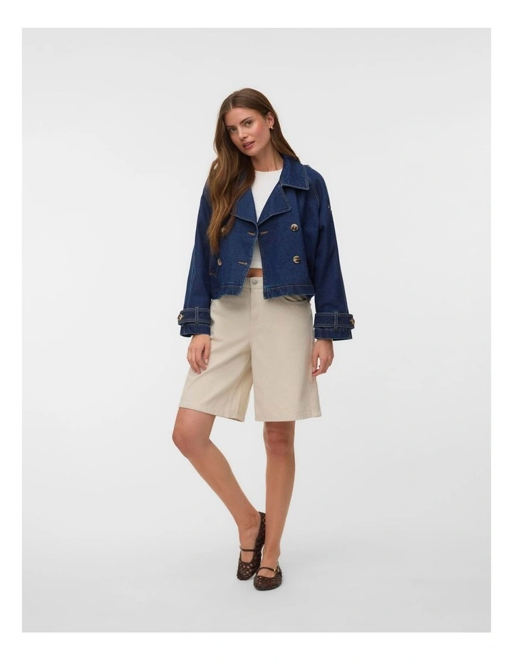 Lelou Cropped Dark Denim Jacket image 4