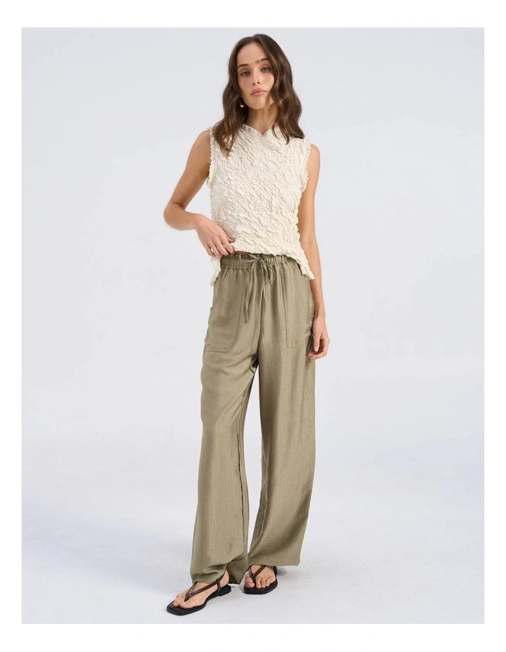 Toma High Waisted Straight Pants in Khaki image 1