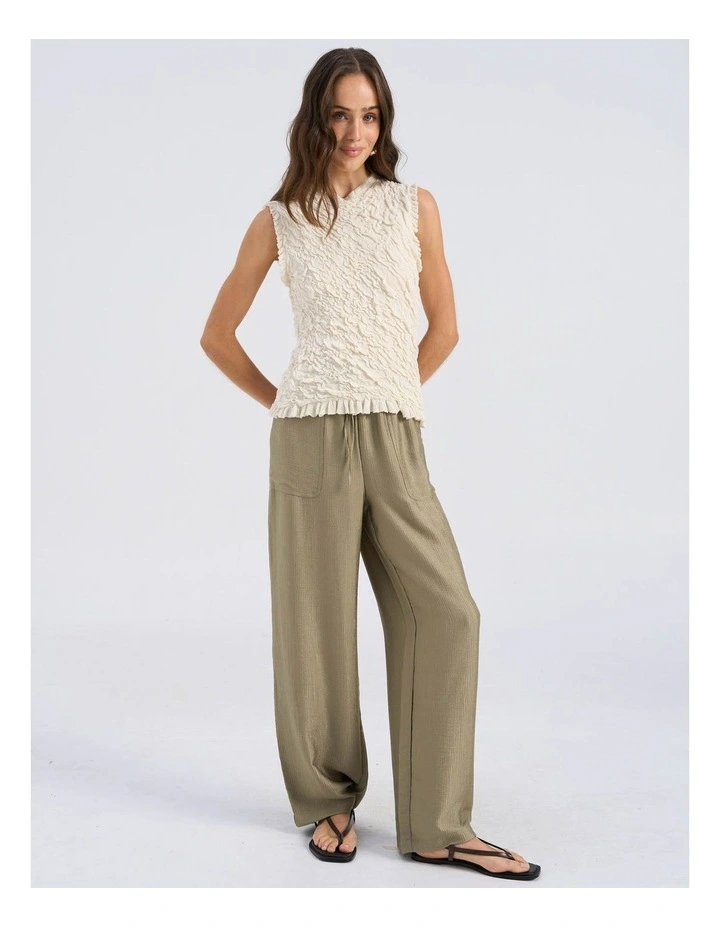 Toma High Waisted Straight Pants in Khaki image 3
