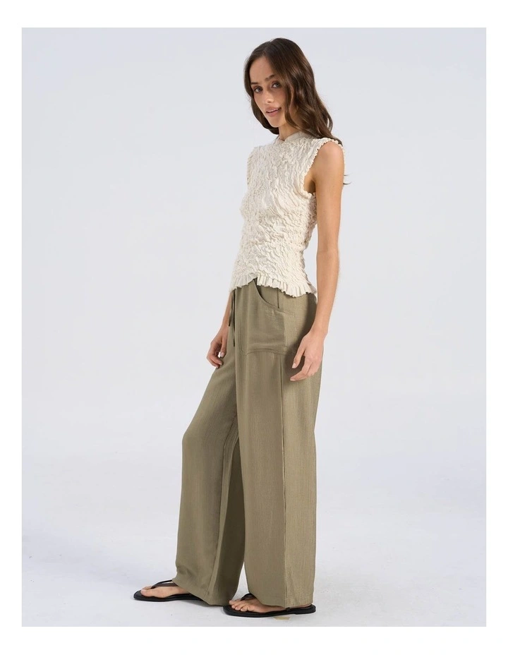 Toma High Waisted Straight Pants in Khaki image 4