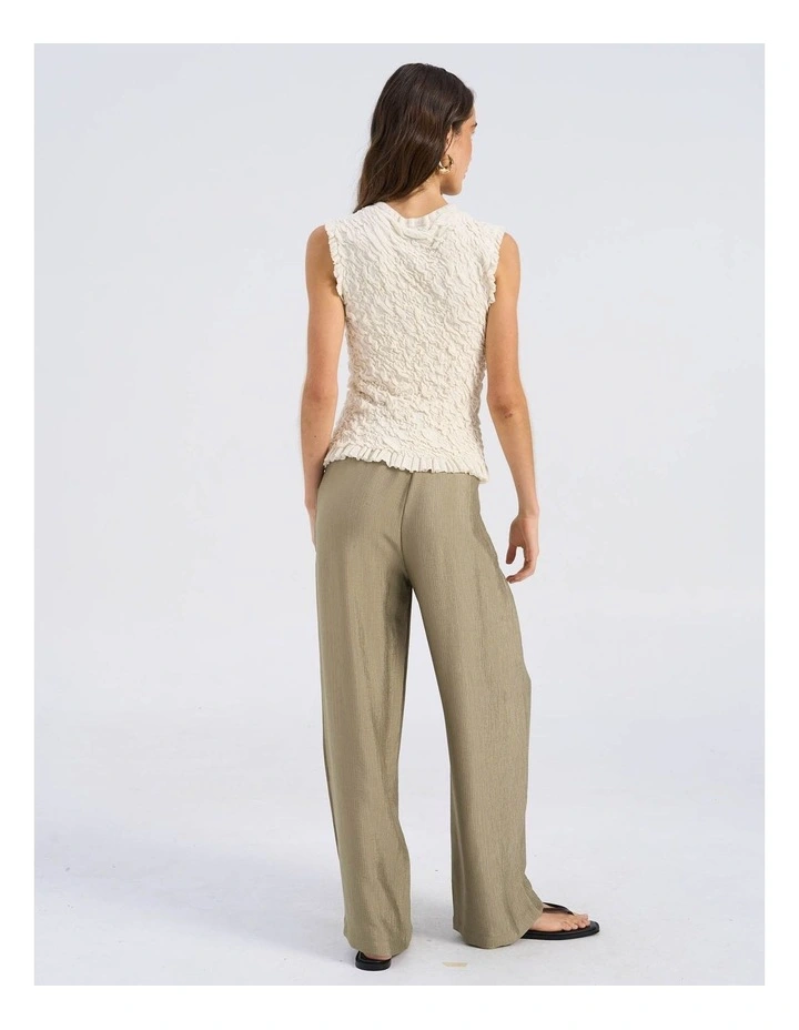 Toma High Waisted Straight Pants in Khaki image 5