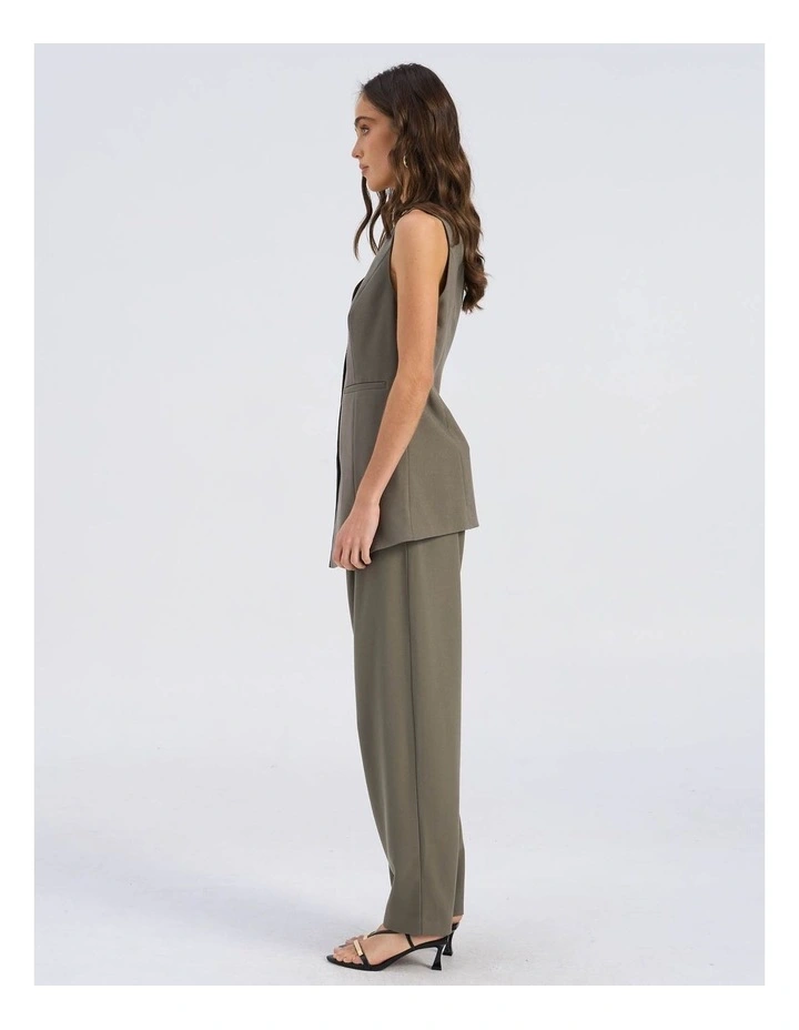 Sira High Waisted Tailored Pant in Khaki image 5