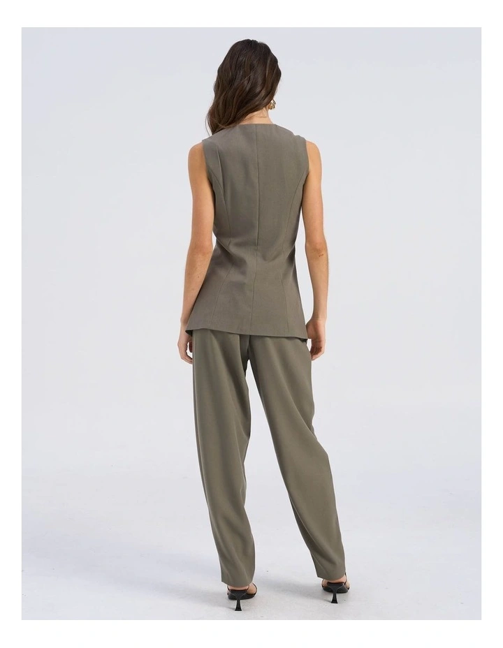 Sira High Waisted Tailored Pant in Khaki image 6