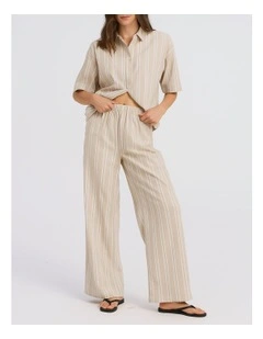 Susi Stripe Loose Pant in White