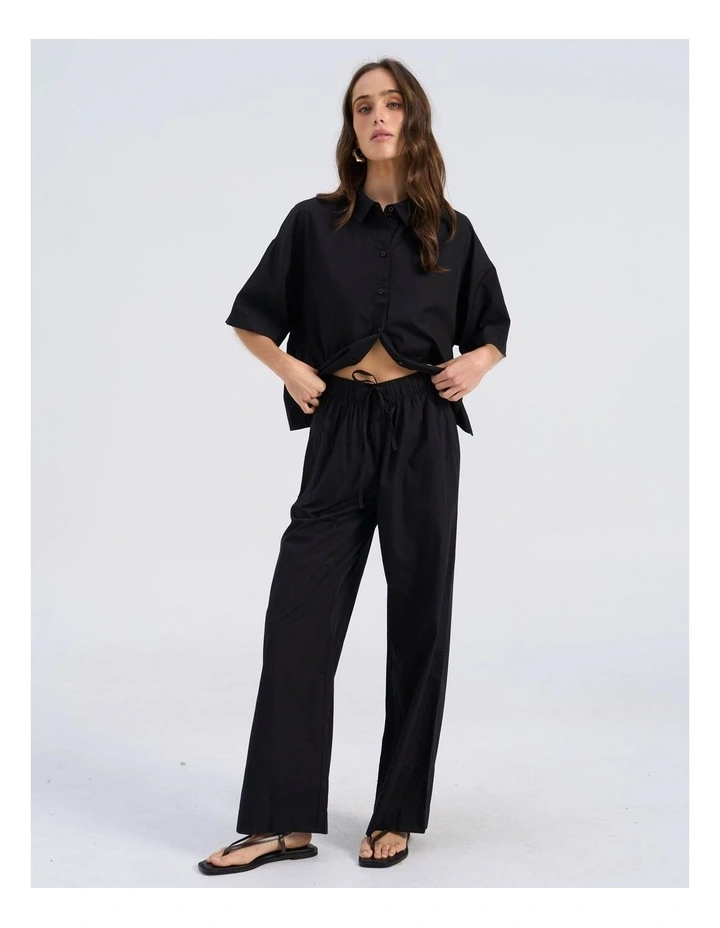 Susi Loose Cotton Pants in Black image 1