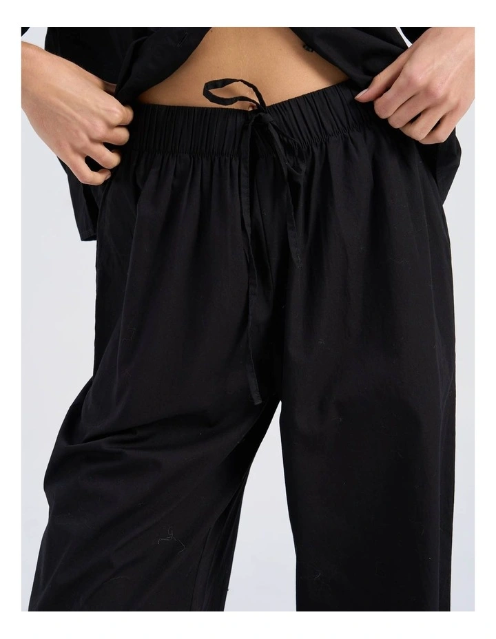 Susi Loose Cotton Pants in Black image 2