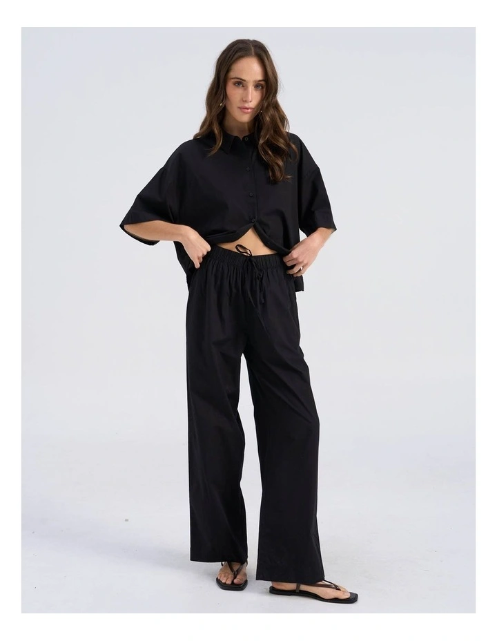 Susi Loose Cotton Pants in Black image 3