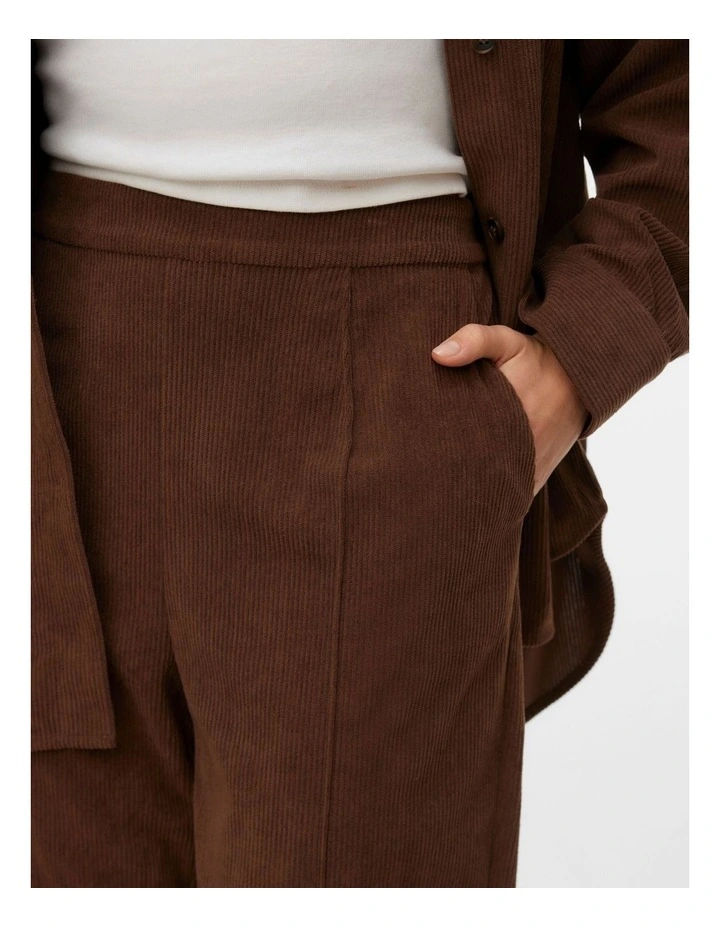 Mira High Waisted Slit Pants in Brown image 2