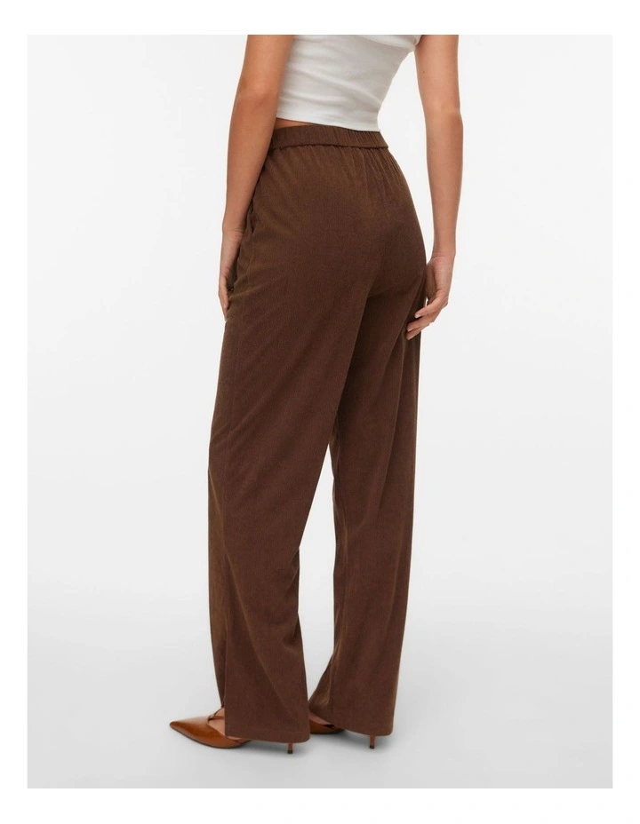 Mira High Waisted Slit Pants in Brown image 3