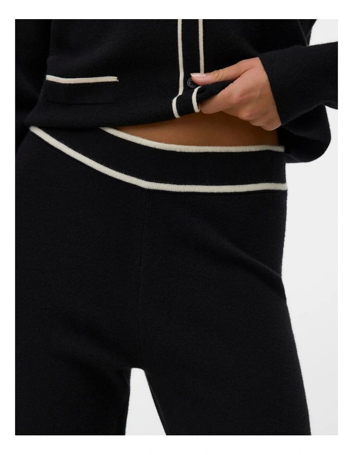 Gold Contrast Lose Pants in Black image 2