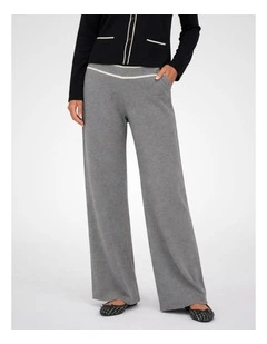 Gold Contrast Loose Pants in Grey