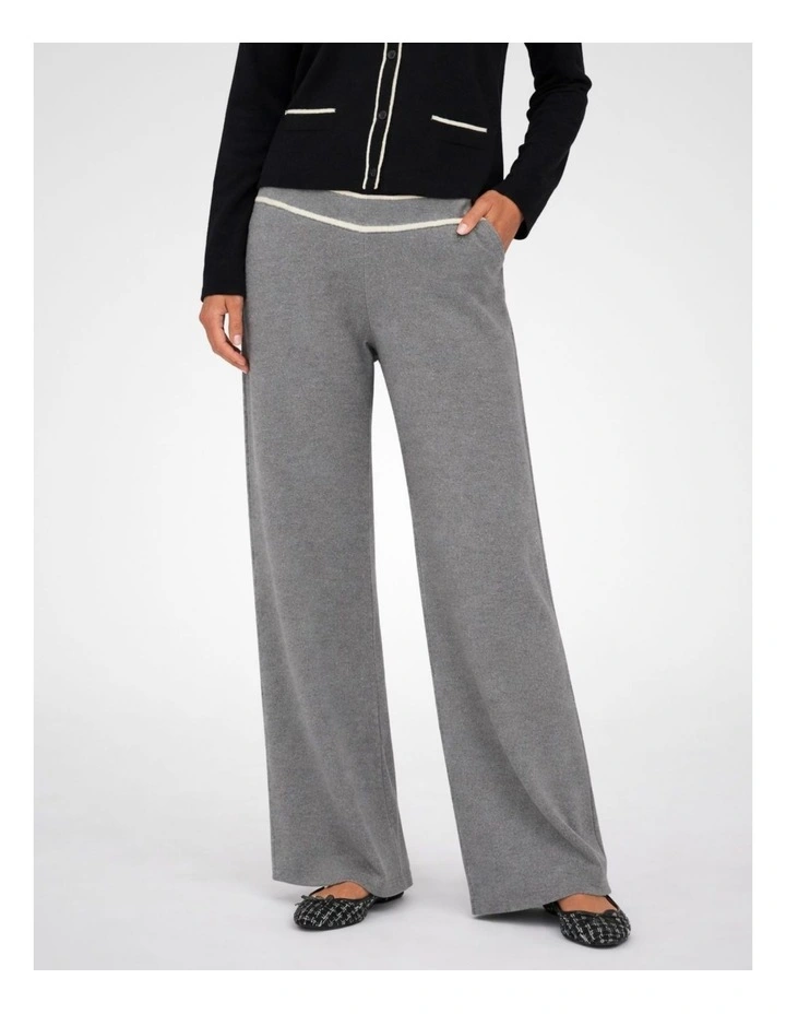 Gold Contrast Loose Pants in Grey image 1