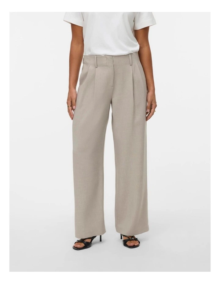 Michelle Belted Wide Pants in Oatmeal image 1