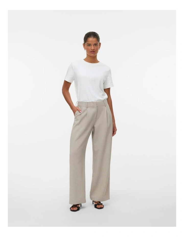 Michelle Belted Wide Pants in Oatmeal image 4