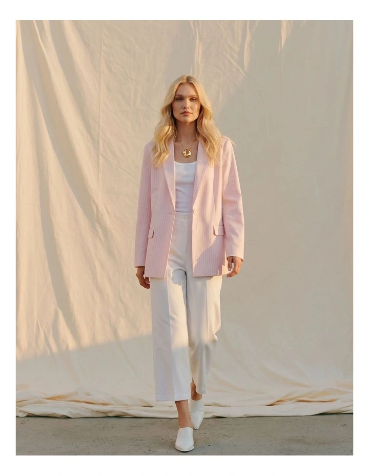Malu Straight Cropped Pants in White image 2