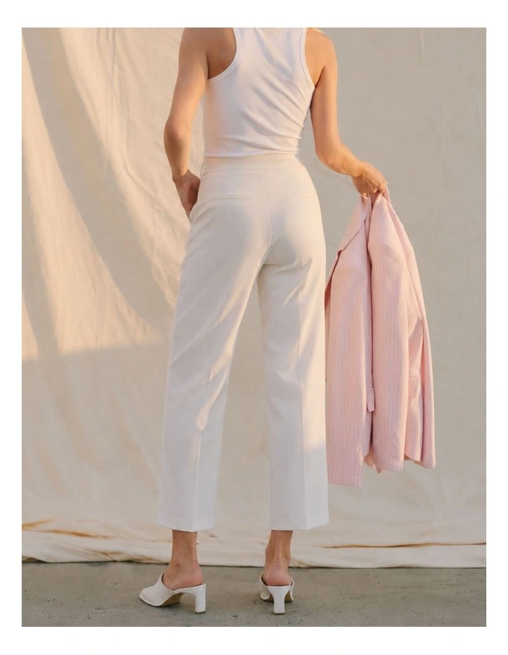 Malu Straight Cropped Pants in White image 3