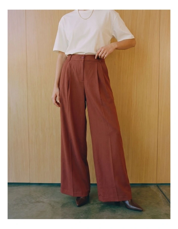 Nille Wide Pants in Walnut image 1
