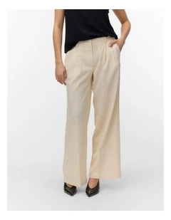 Bril Wide Pleated Pants in Sand