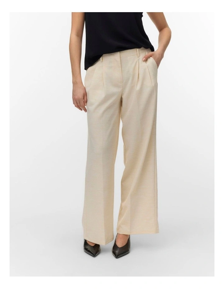 Bril Wide Pleated Pants in Sand image 1