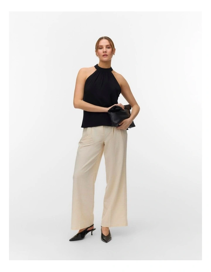 Bril Wide Pleated Pants in Sand image 2