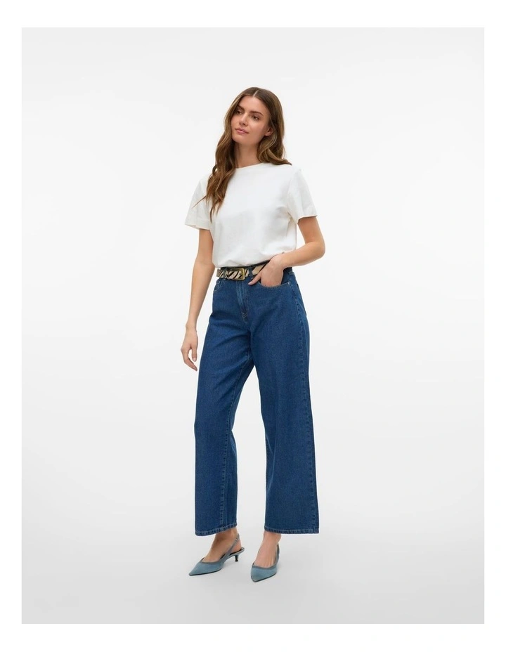 Kirsa Wide Leg Jeans in Medium Blue Denim image 3