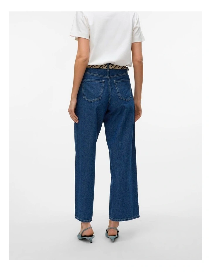 Kirsa Wide Leg Jeans in Medium Blue Denim image 4