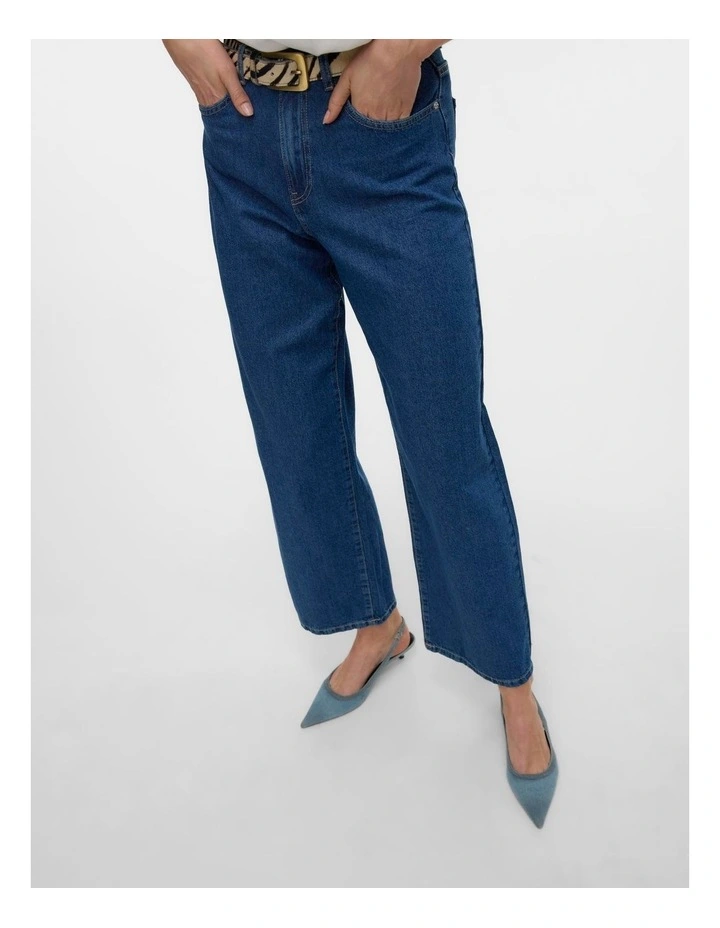 Kirsa Wide Leg Jeans in Medium Blue Denim image 5