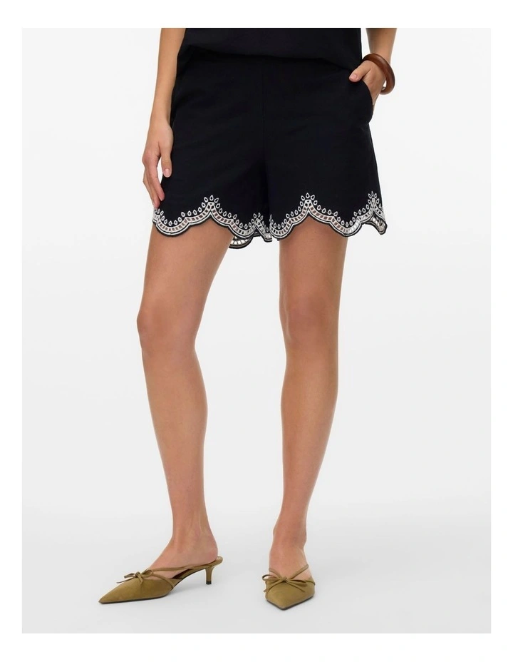 Diana Cotton Shorts in Black image 1