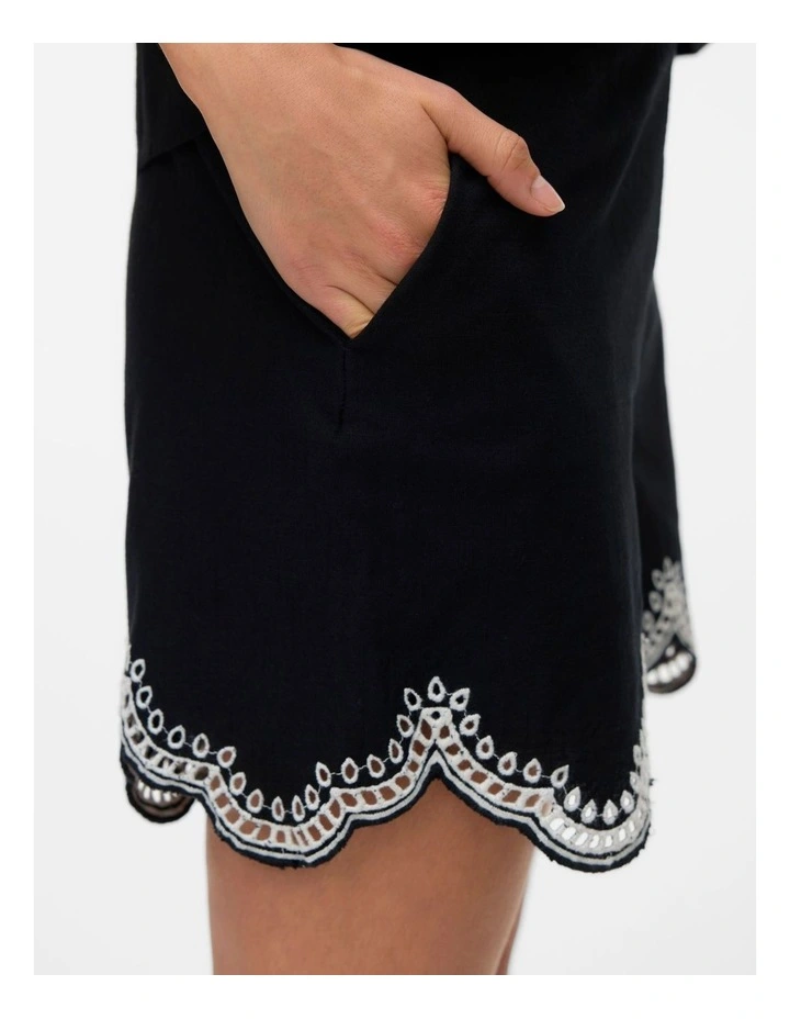 Diana Cotton Shorts in Black image 2