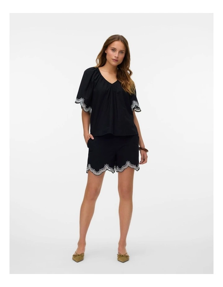 Diana Cotton Shorts in Black image 4