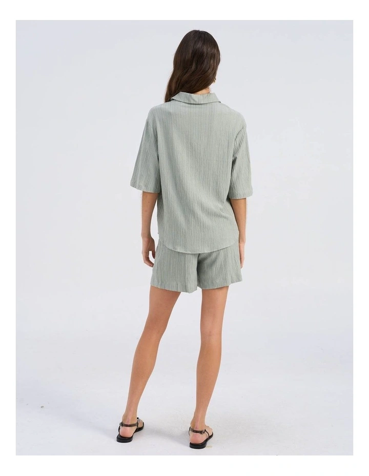Ricki High Waisted Tie Shorts in Khaki image 6