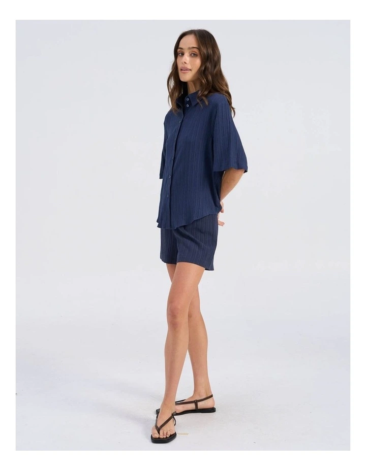 Ricki High Waisted Tie Shorts in Navy image 4