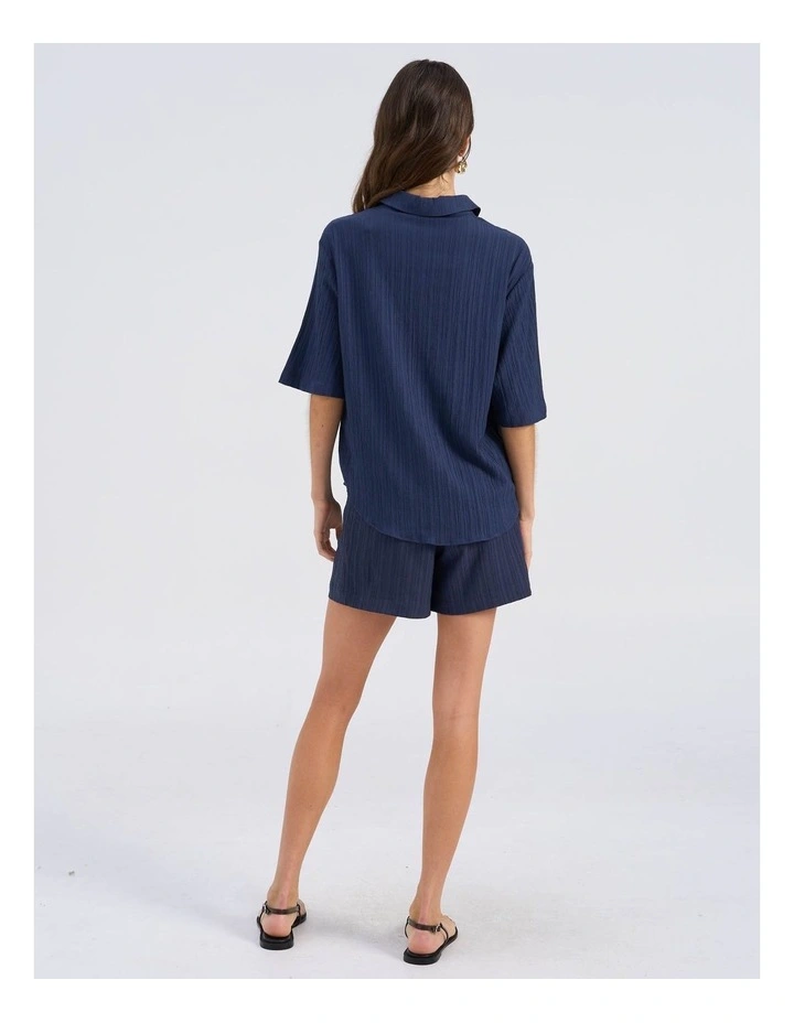 Ricki High Waisted Tie Shorts in Navy image 5