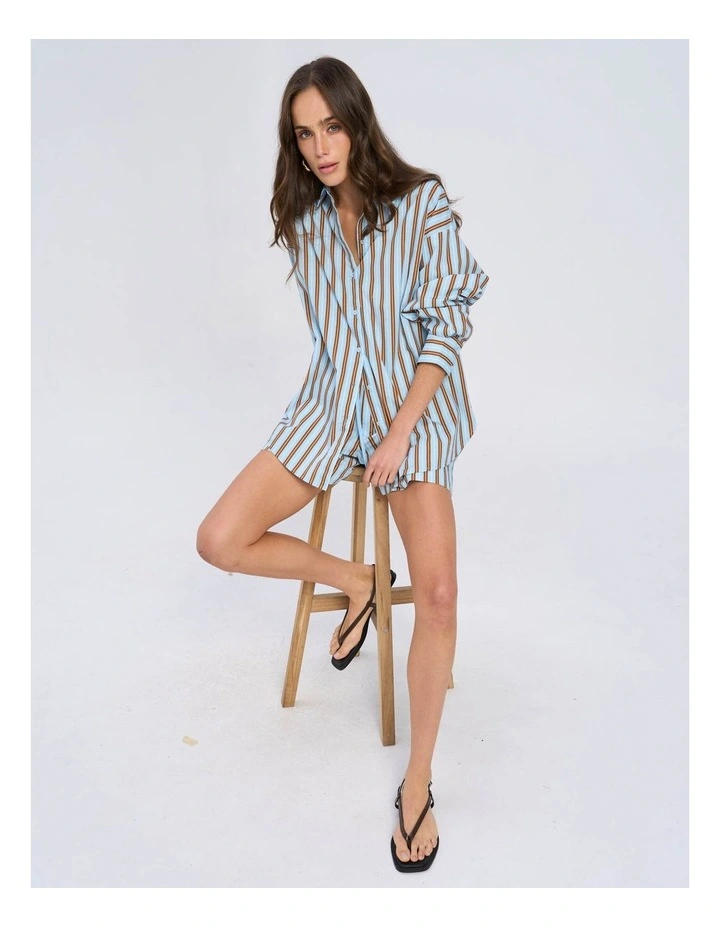 Susi Striped Shorts in Cashmere Blue image 6