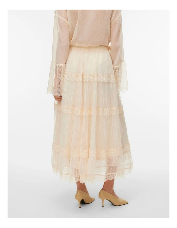 Kinsley Lace Maxi Skirt in Cream image 3
