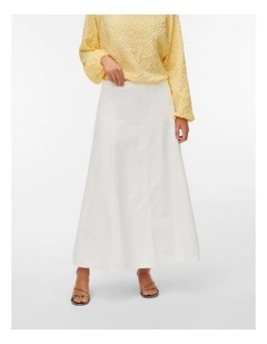 Cenna Denim Maxi Skirt in Ecru