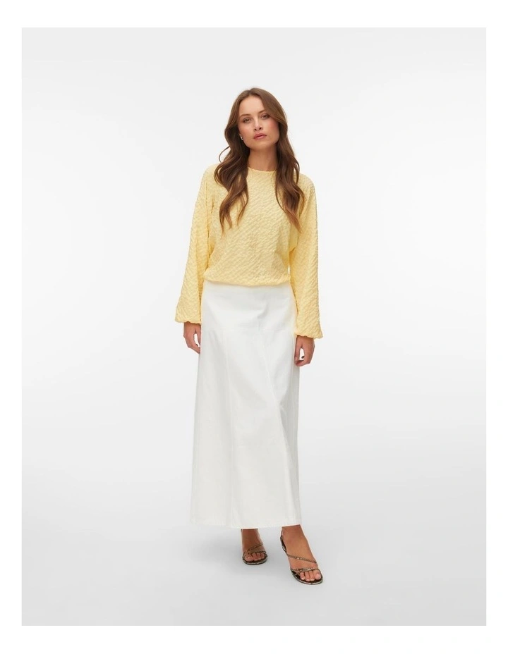 Cenna Denim Maxi Skirt in Ecru image 3