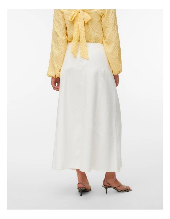 Cenna Denim Maxi Skirt in Ecru image 4