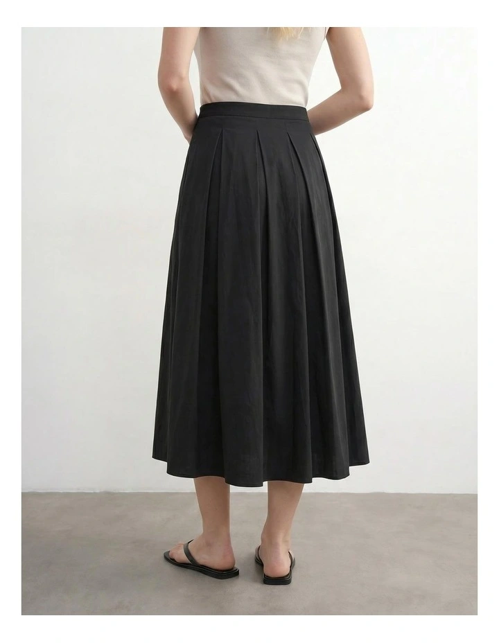 Friba High Waisted Maxi Skirt in Black image 3